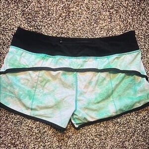 Women's Black and Mint Shorts